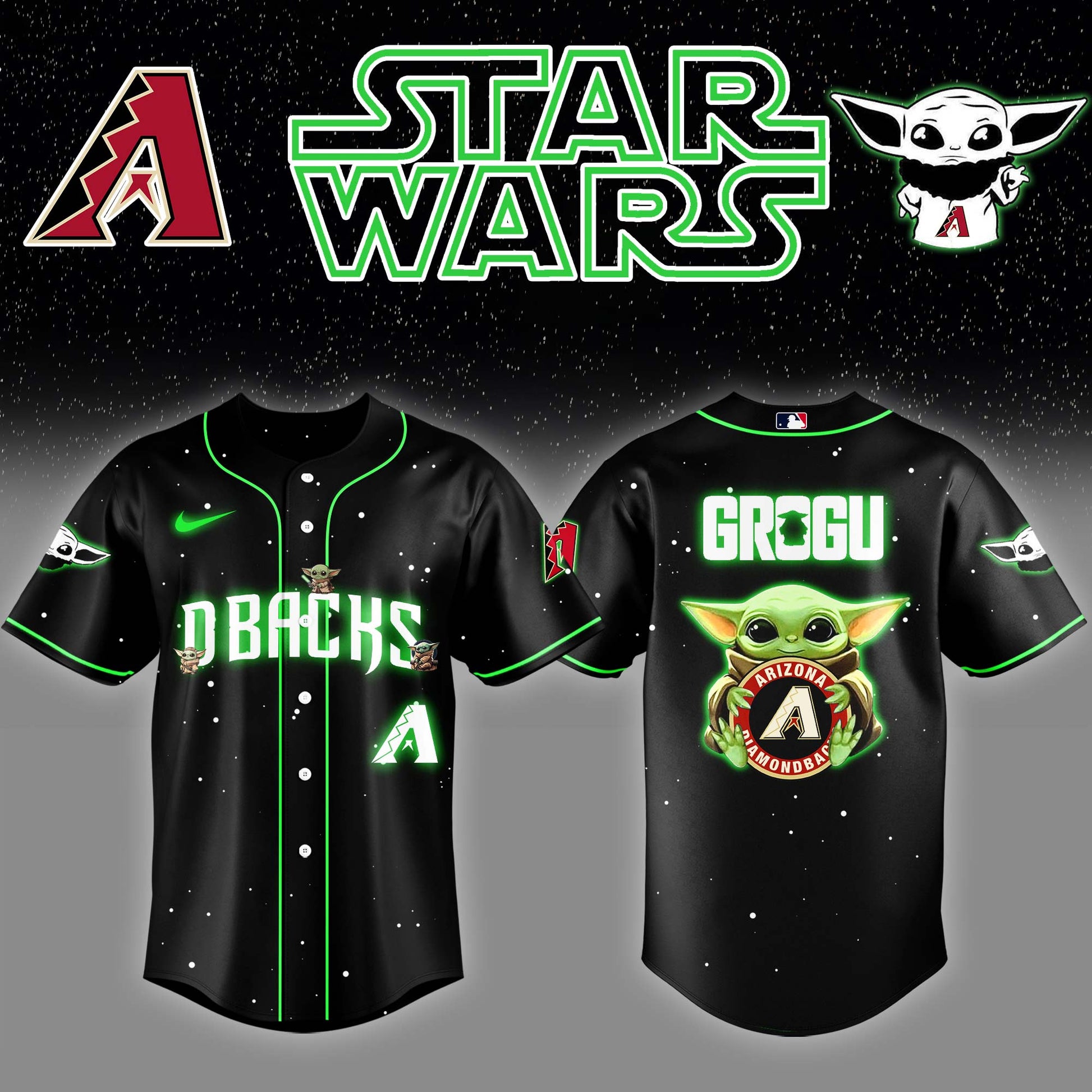 Arizona Diamondbacks x Stars Wars Grogu Night Baseball Jersey Editions Limited v3