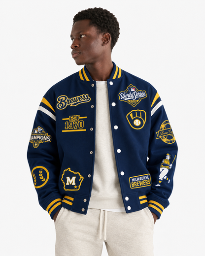 MIL NL Champions x Brew Crew Limited Edition Varsity Jacket - Printed