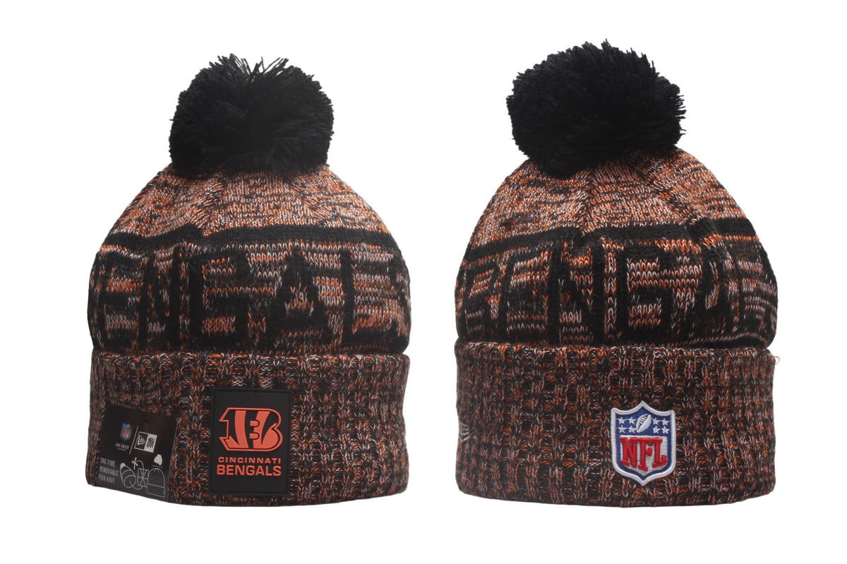 CIN Cuffed Knit Hat with Pom - Rubber Patch