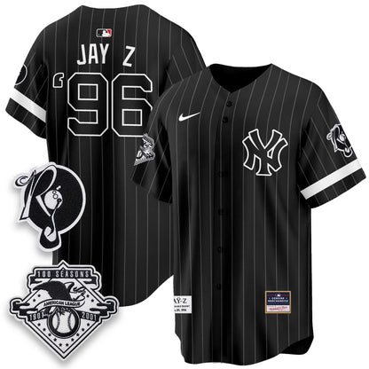 NYY x Jay Z Edition Vapor Black Jersey - Stitched