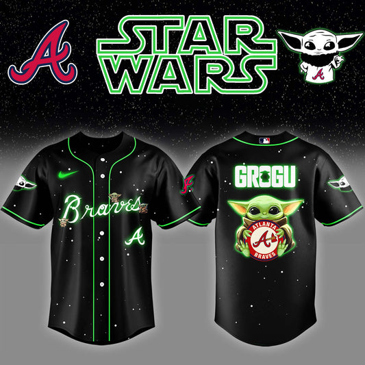 Atlanta Braves  x Stars Wars Grogu Night Baseball Jersey Editions Limited  v3