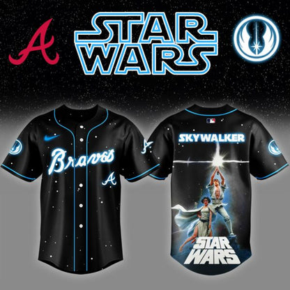 Atlanta Braves  x Stars Wars Luke Skywalker Game Night Baseball Jersey Editions Limited  v4
