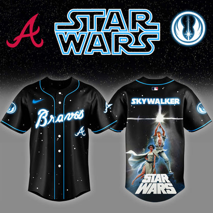 Atlanta Braves  x Stars Wars Luke Skywalker Game Night Baseball Jersey Editions Limited  v4