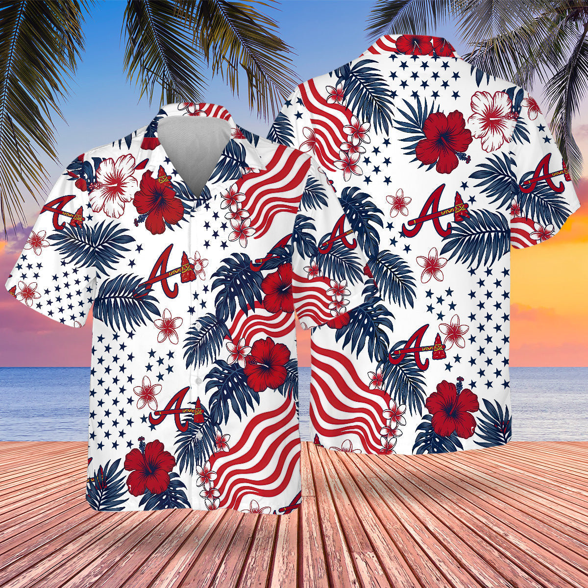 ATL Special Semiquincentennial Hawaiian Design Button Shirt V4