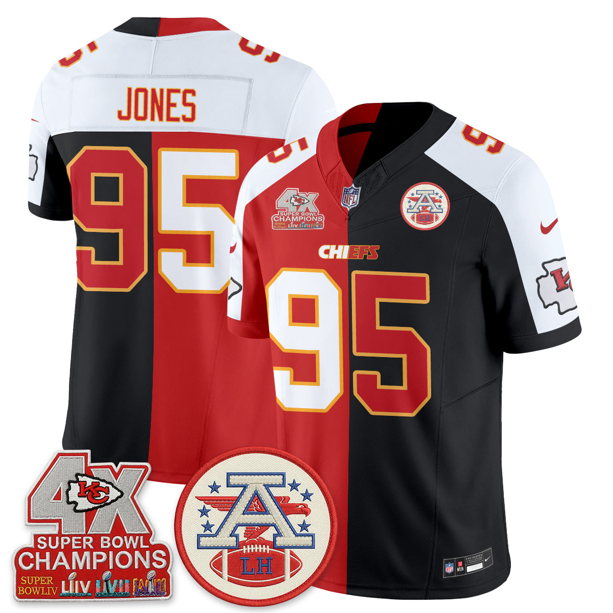 Kansas City Chiefs Split Edition Vapor Jersey - Stitched