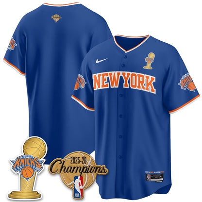 NYK 2026 NBA Champions Vapor Black Gold Jersey - Stitched