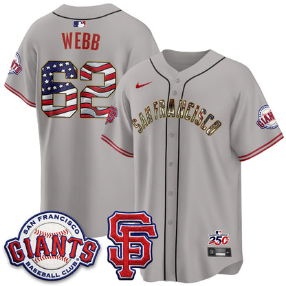 San Francisco Giants2026 Independence Day USA Jersey - All Stitched