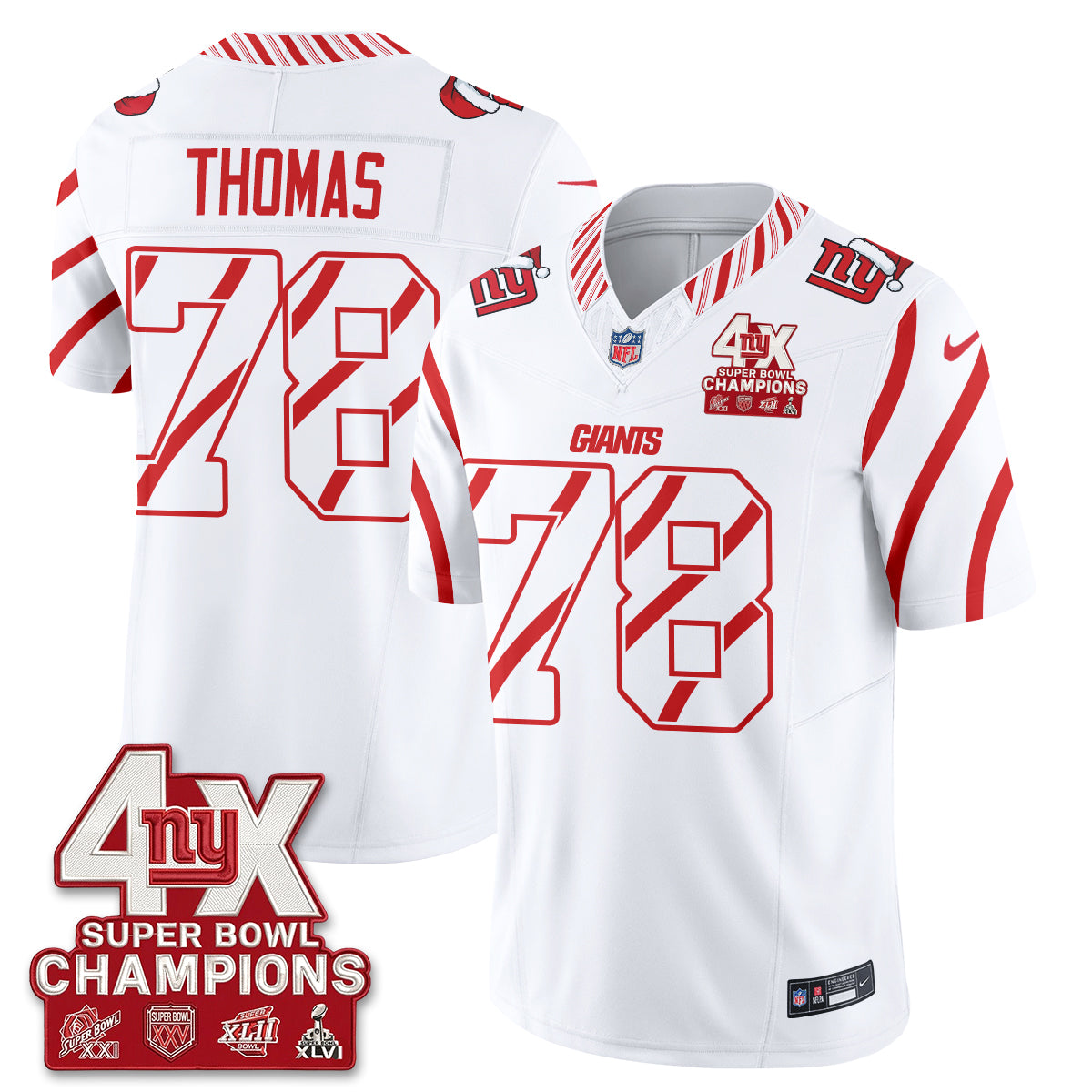 NYG  Xmas Edition Vapor Jersey - Stitched