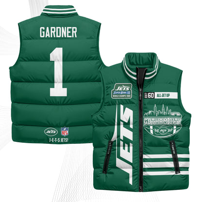 New York Jets Gotham City Puffer Vest - Printed