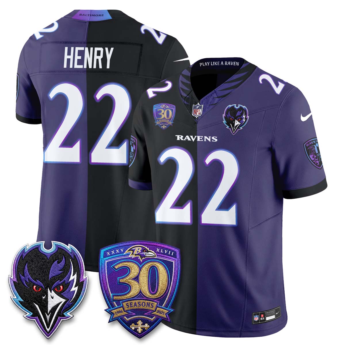 Baltimore Ravens The Next Flight Split Vapor Jersey - Stitched