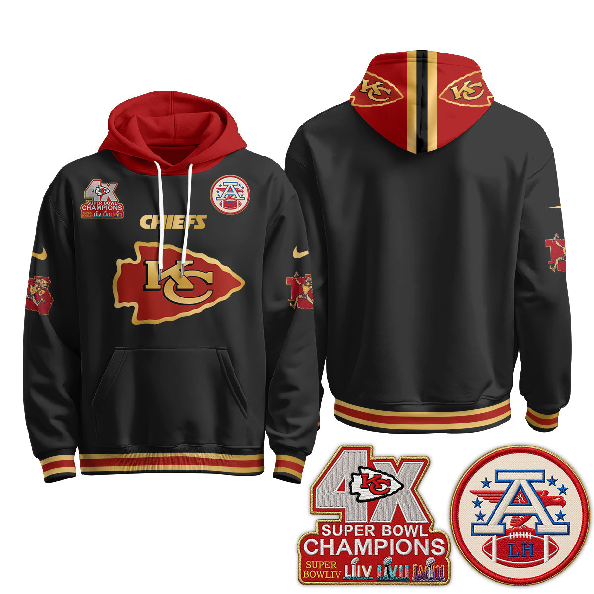 KC 4X Champs Gold Edition Fleece Hoodie - Printed