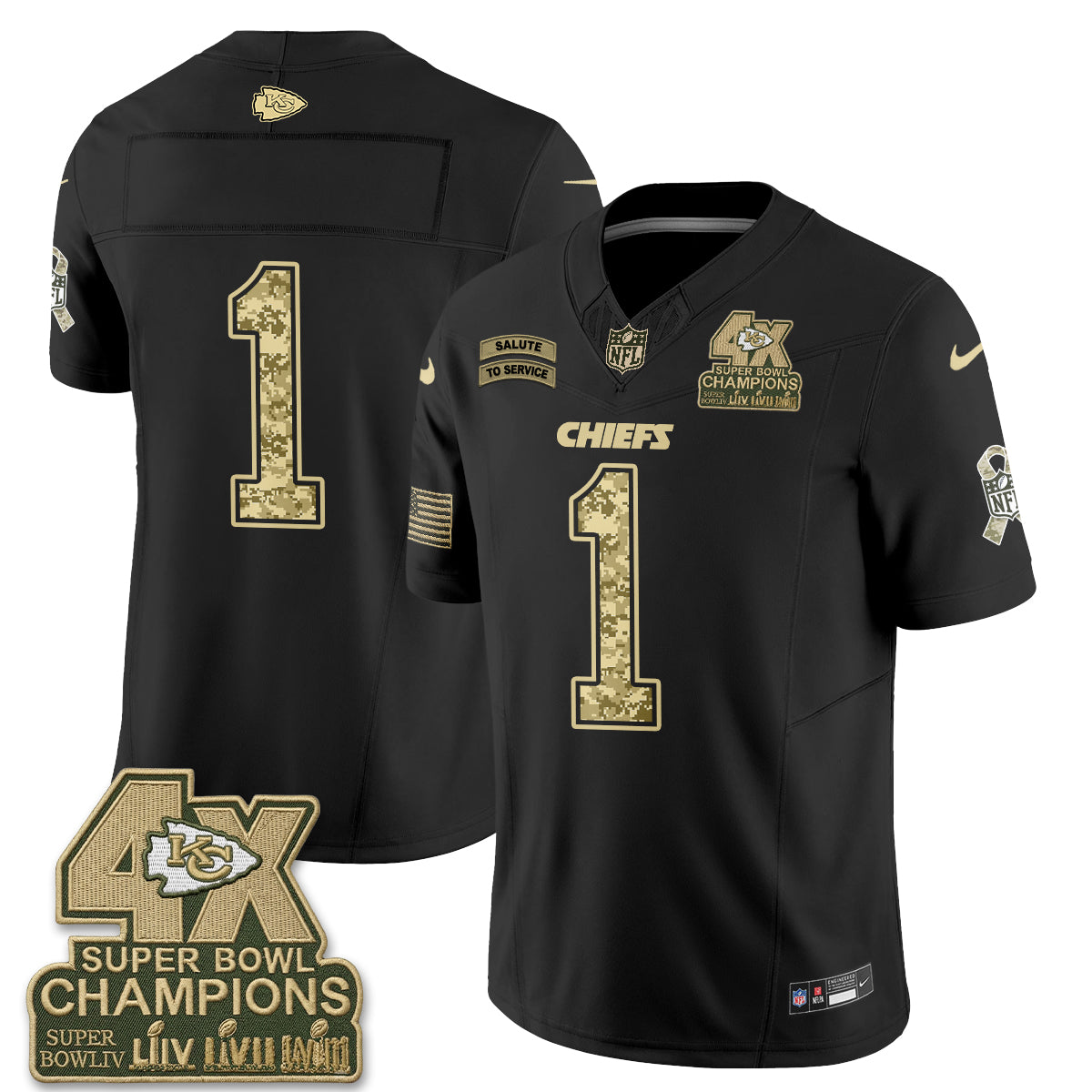 Kansas City Chiefs 2026 Salute to Service Vapor Jersey V2- Stitched