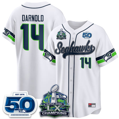 Seattle Seahawks SB LX Champs Vapor Baseball Jersey - Stitch