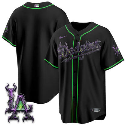 Los Angeles Dodgers Villains Halloween - Horned Queen Vapor Jersey- Stitched