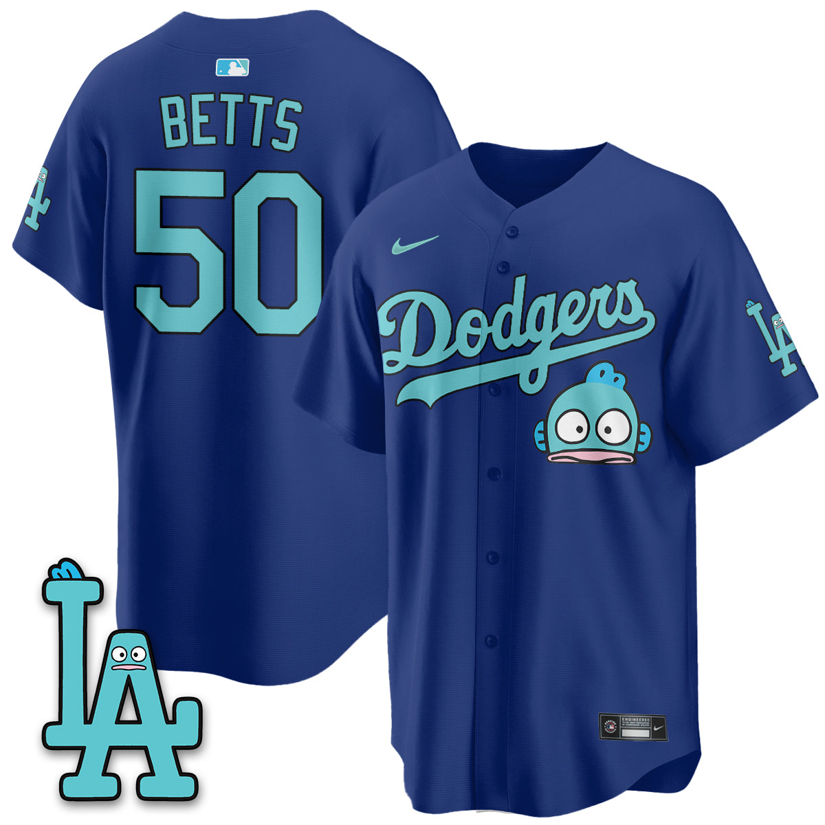 Los Angeles Dodgers x Hangyodon Edition Vapor Jersey- Stitched