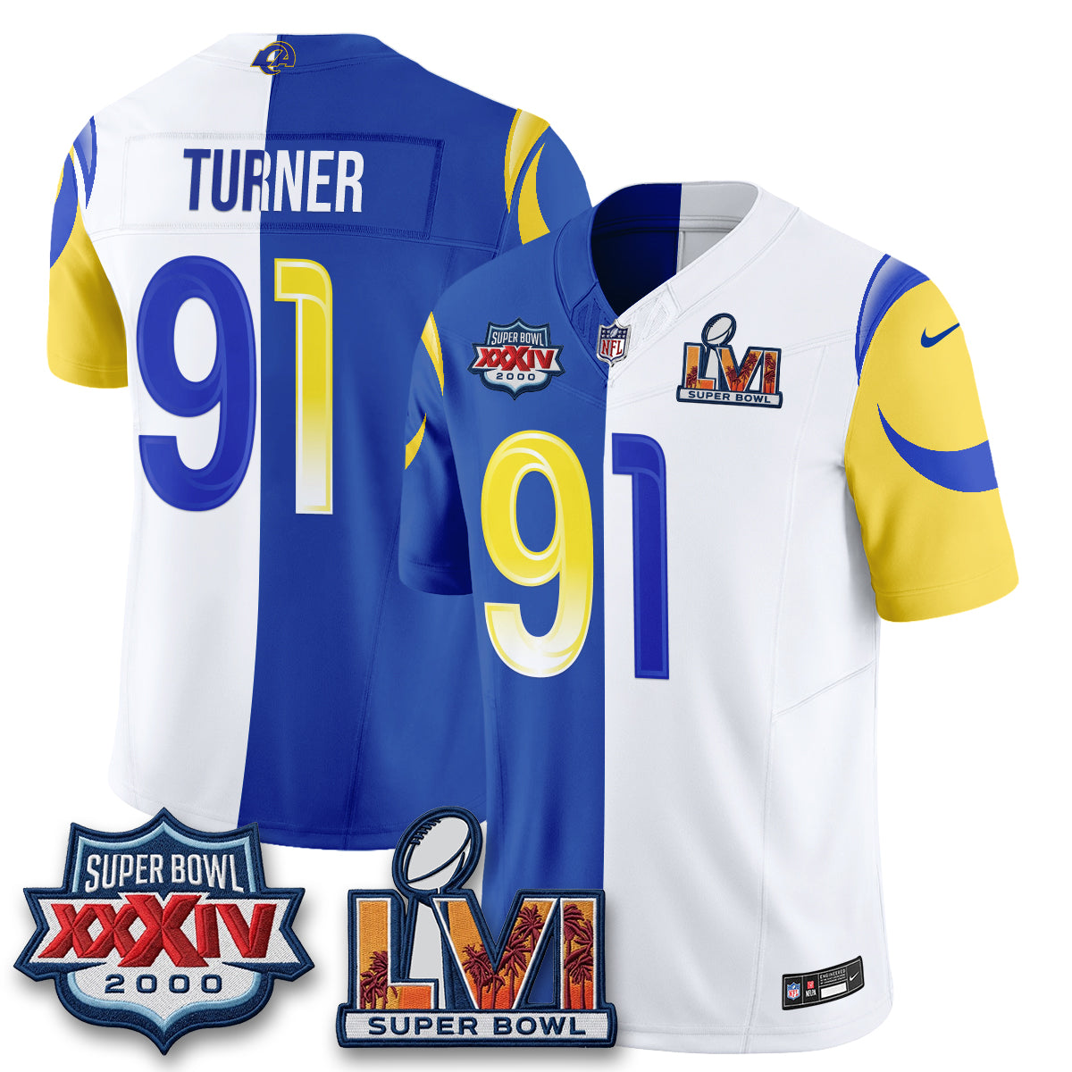 Los Angeles Rams Split Vapor Jersey - Stitched
