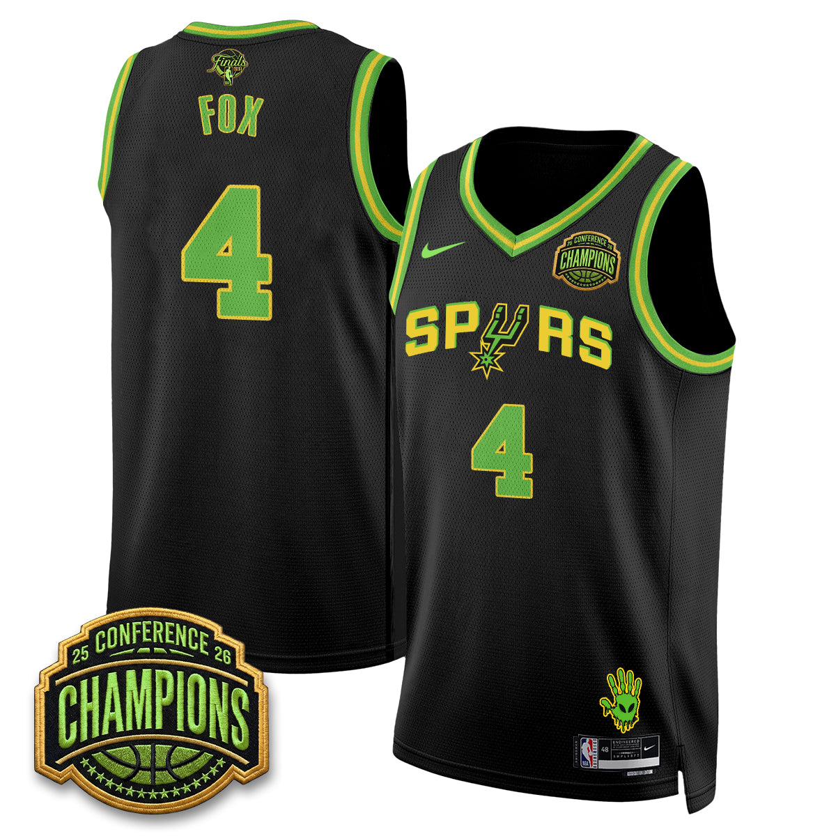 San Antonio Spurs 2026 Basketball Finals Alien Style Vapor Jersey - Stitched