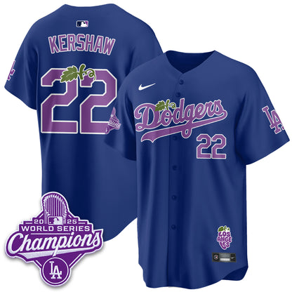 Los Angeles Dodgers Grape Edition Vapor Jersey - Stitched