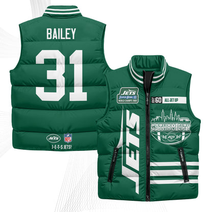 New York Jets Gotham City Puffer Vest - Printed