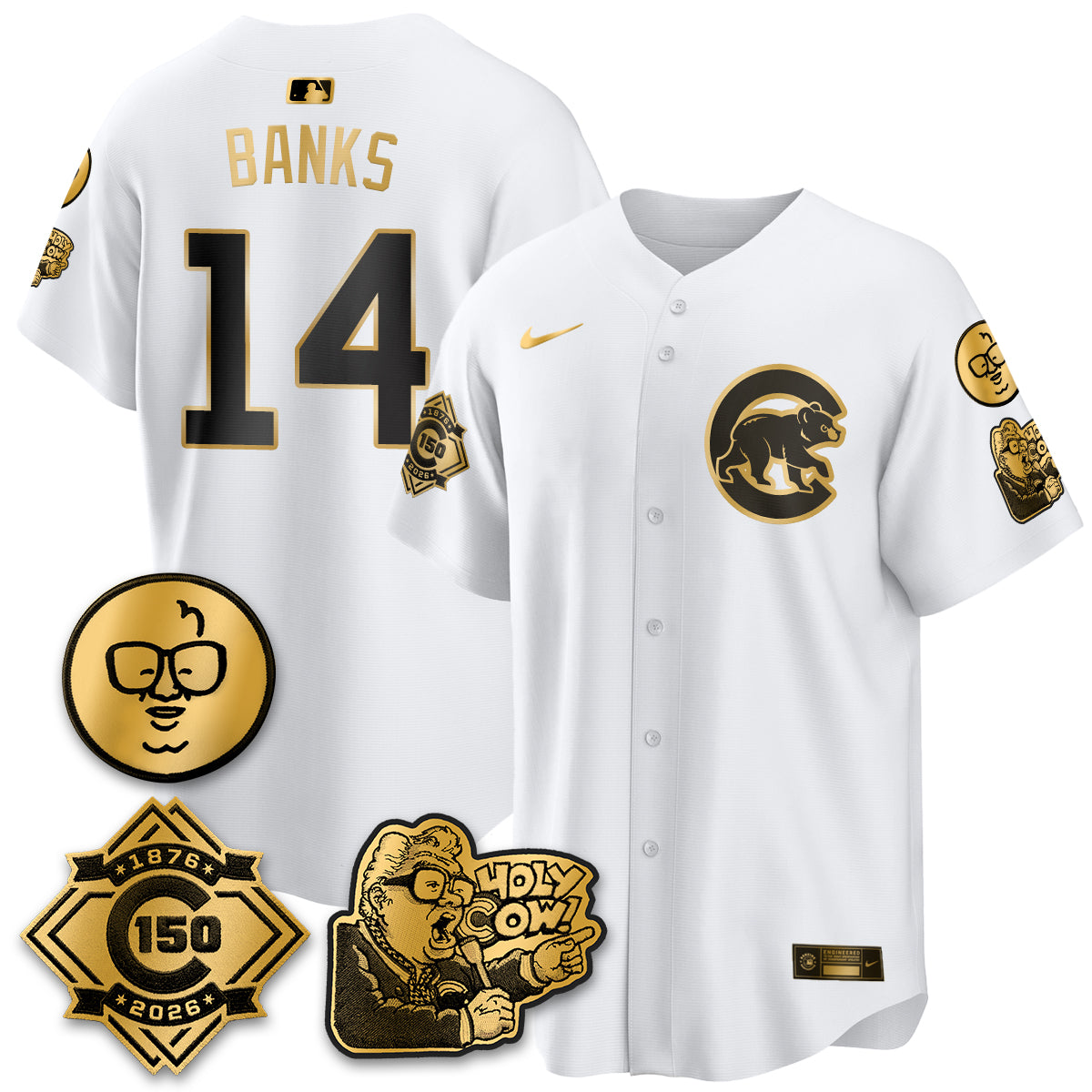 CHC 150th Anniversary Harry Caray Holy Cow Vapor Premier Limited Jersey - All Stitched V3