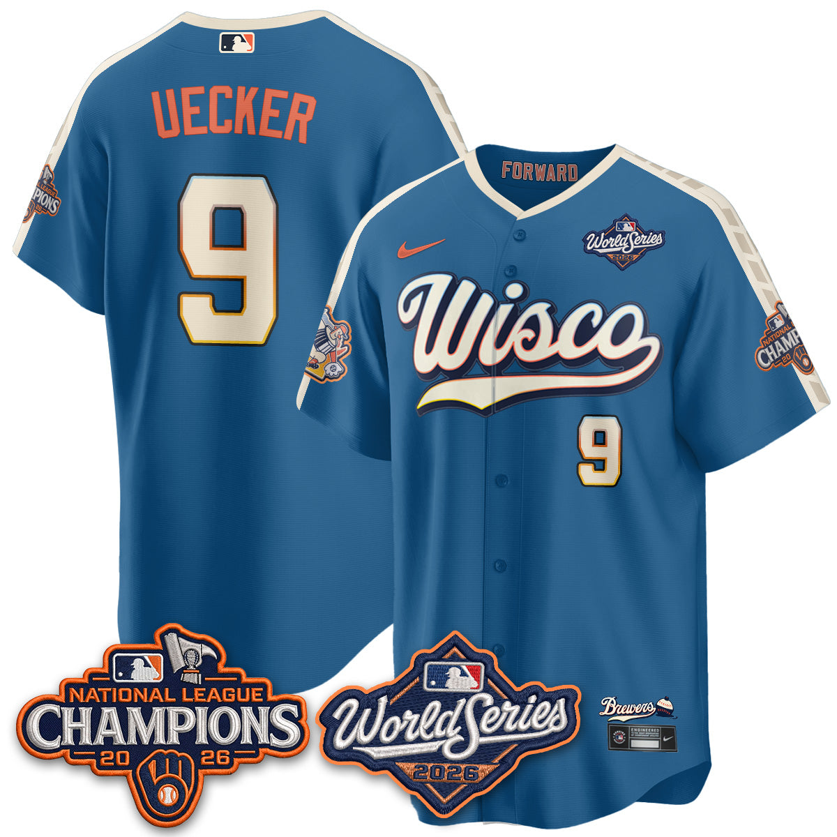 Milwaukee Brewers 2026 NL Champions City Connect Vapor Jersey - Stitched