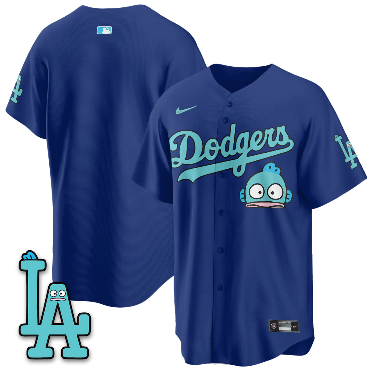 Los Angeles Dodgers x Hangyodon Edition Vapor Jersey- Stitched