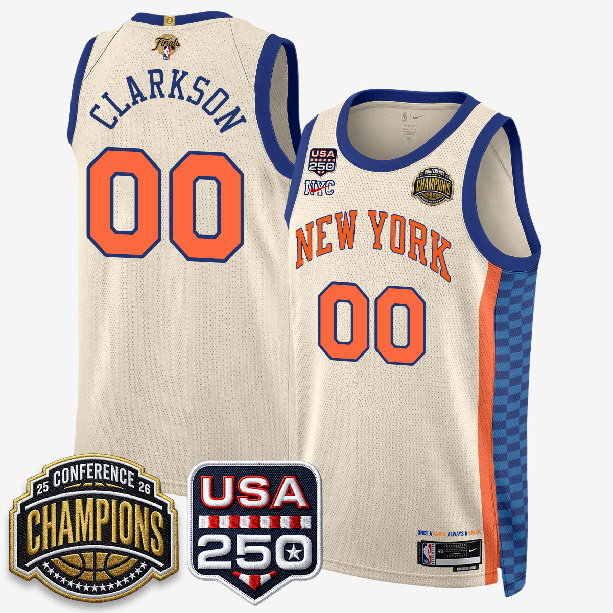 New York Knicks 2026 NBA Eastern Conference Champions City Edition Jersey V2- Stitched