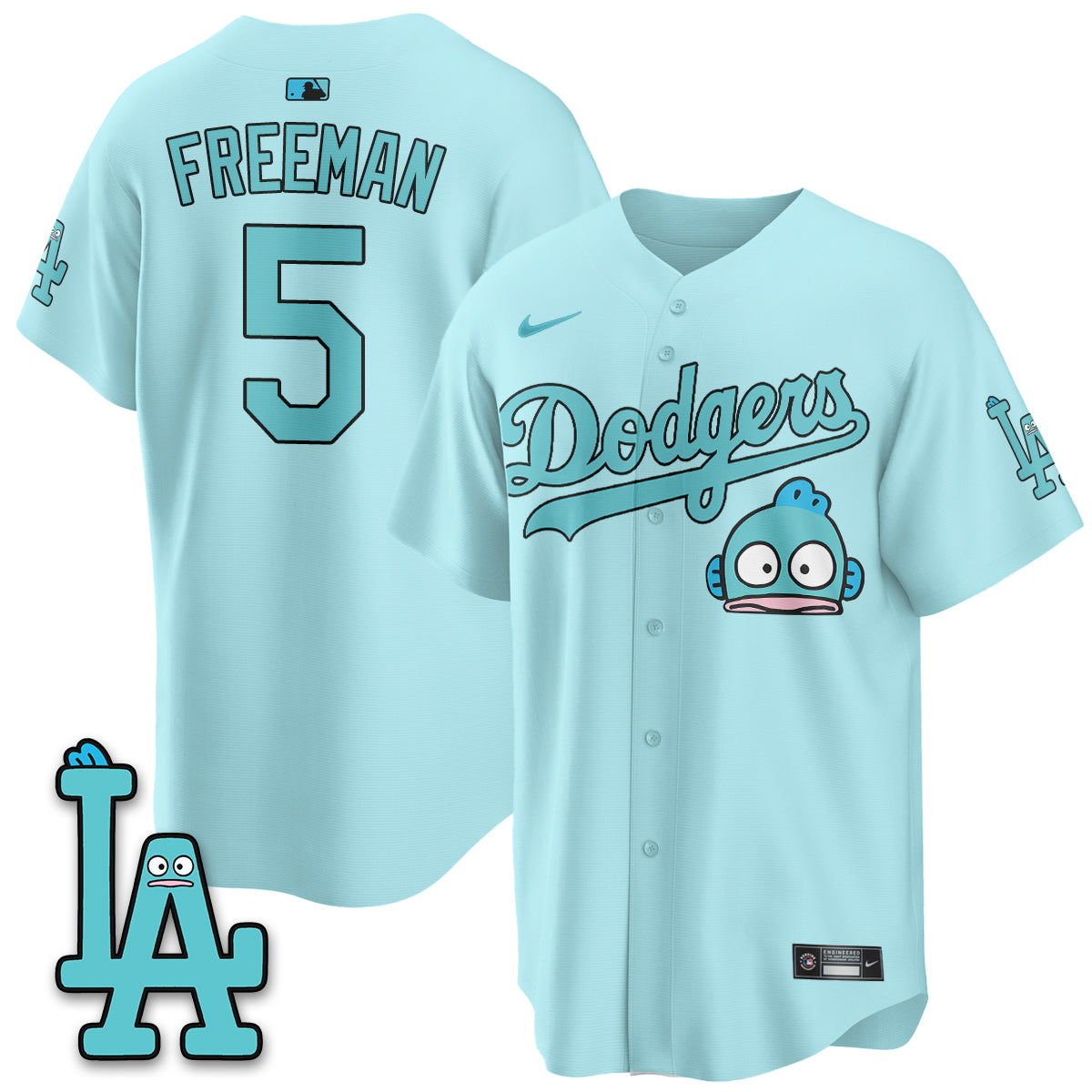 Los Angeles Dodgers x Hangyodon Edition Vapor Jersey- Stitched