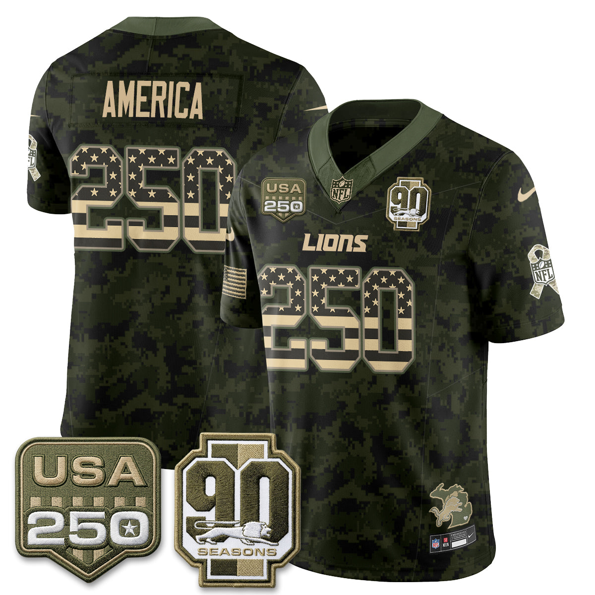 Detroit Lions 2026 Salute to Service Vapor Jersey - Stitched