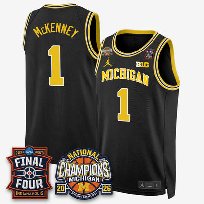 MICH Basketball National Champions Big Text Limited Vapor Jersey - All Stitched