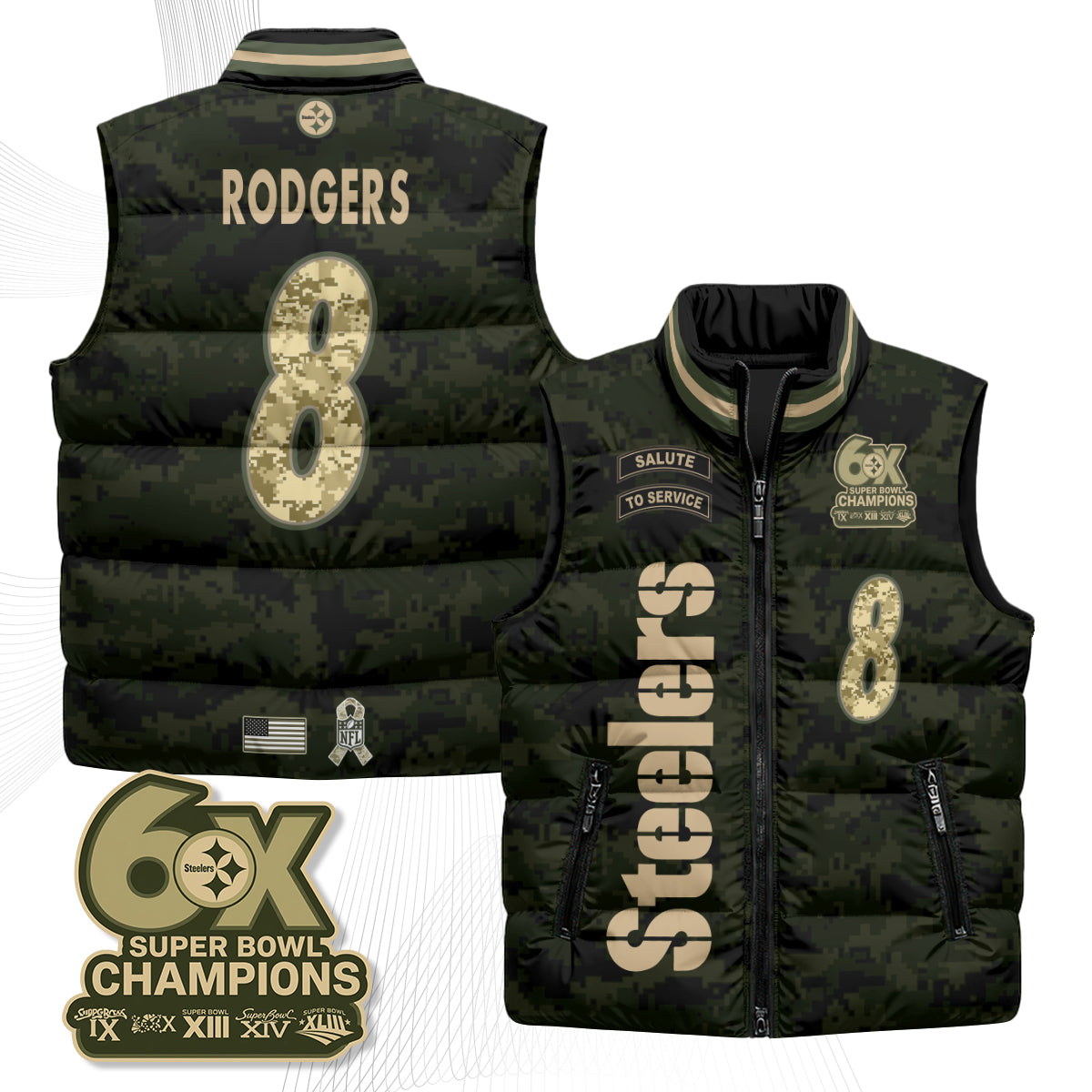 PIT 2026 Salute to Service Puffer Vest - Printed