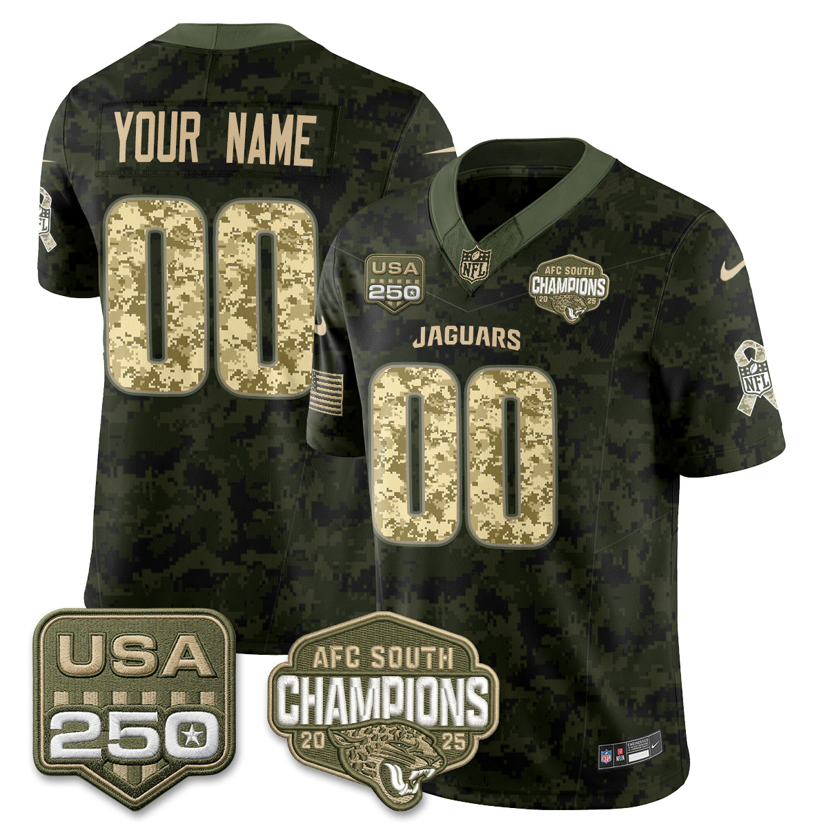 Jacksonville Jaguars 2026 Salute to Service Vapor Custom Jersey - Stitched