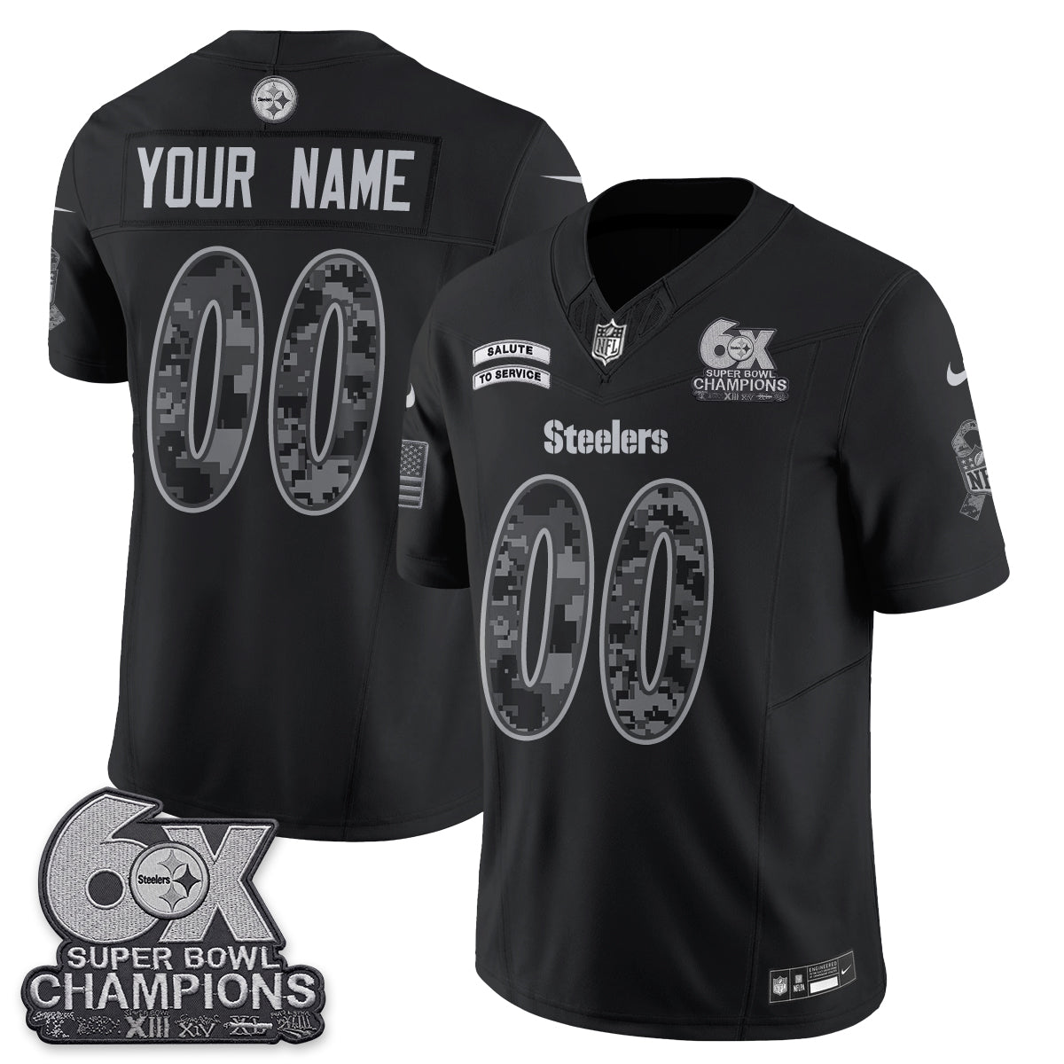 Pittsburgh Steelers 2026 Salute to Service Edition Vapor Custom Jersey V3- Stitched