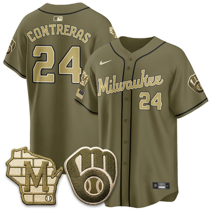 MIL New Era Olive 2026 Armed Forces Day Jersey - All Stitched