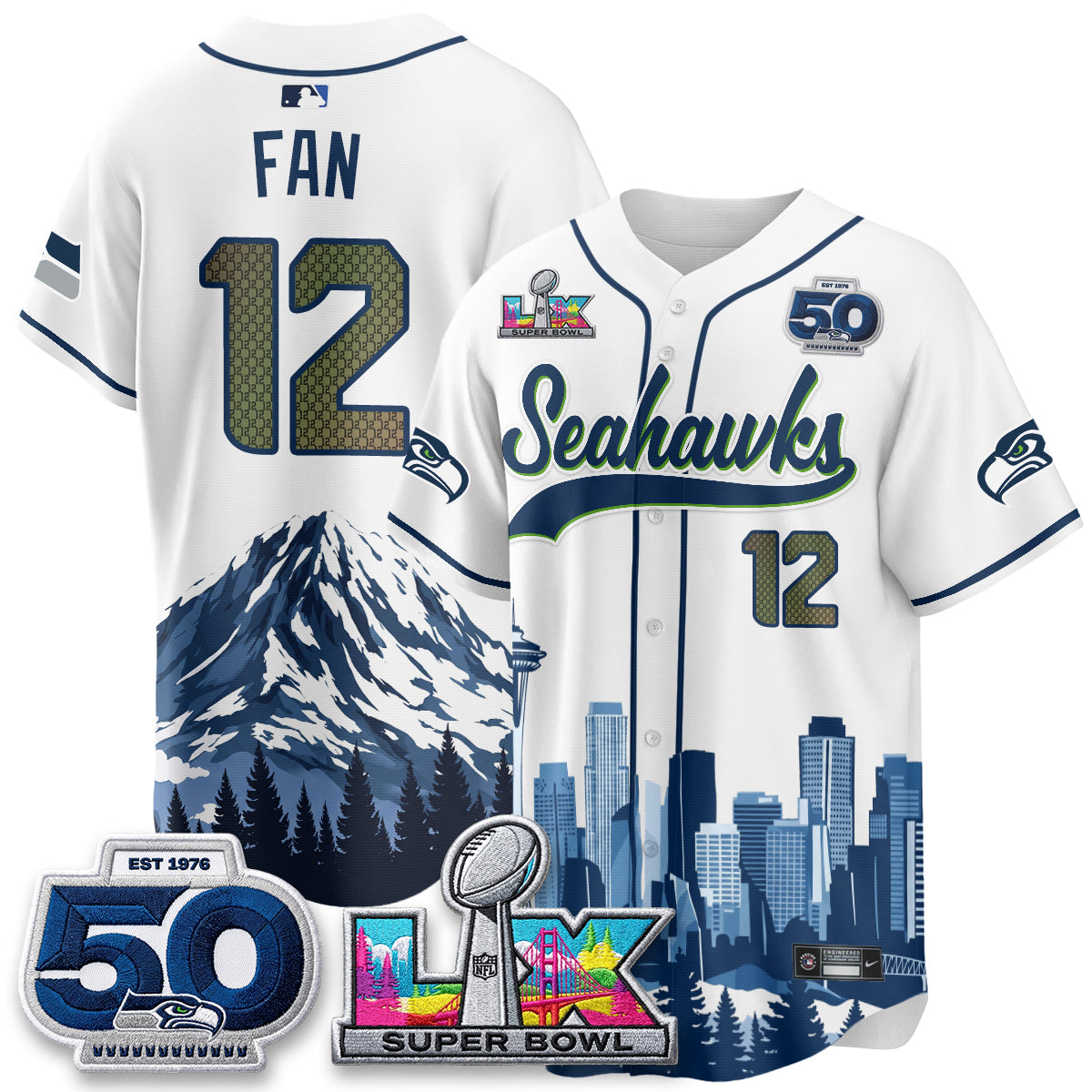Seattle Seahawks City Edition Vapor Baseball Jersey - Stitch