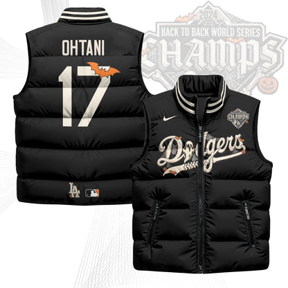 Los Angeles Dodgers Halloween 2026 Unisex Puffer Vest - Printed