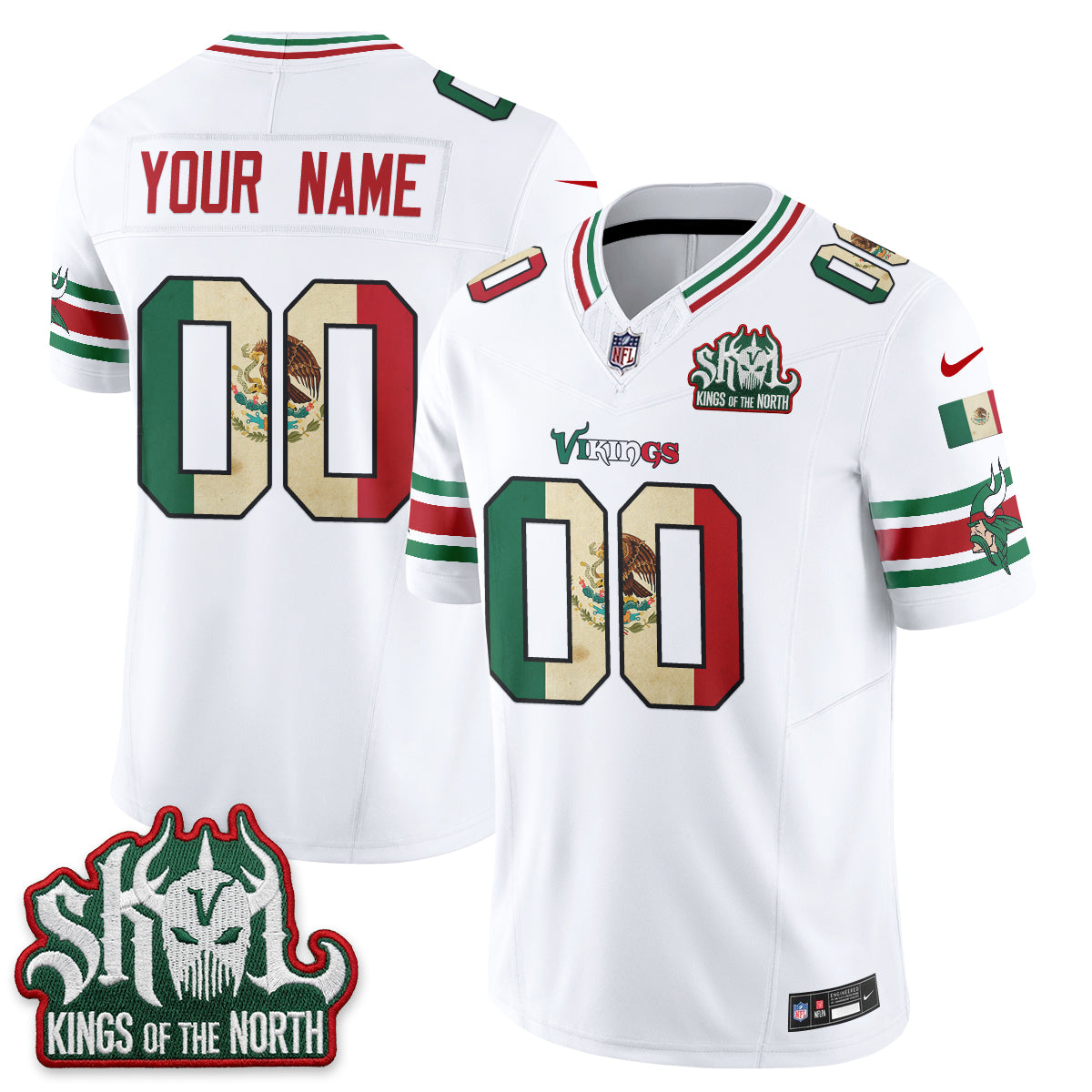 Minnesota Vikings Mexico Edition Vapor Custom Jersey - Stitched