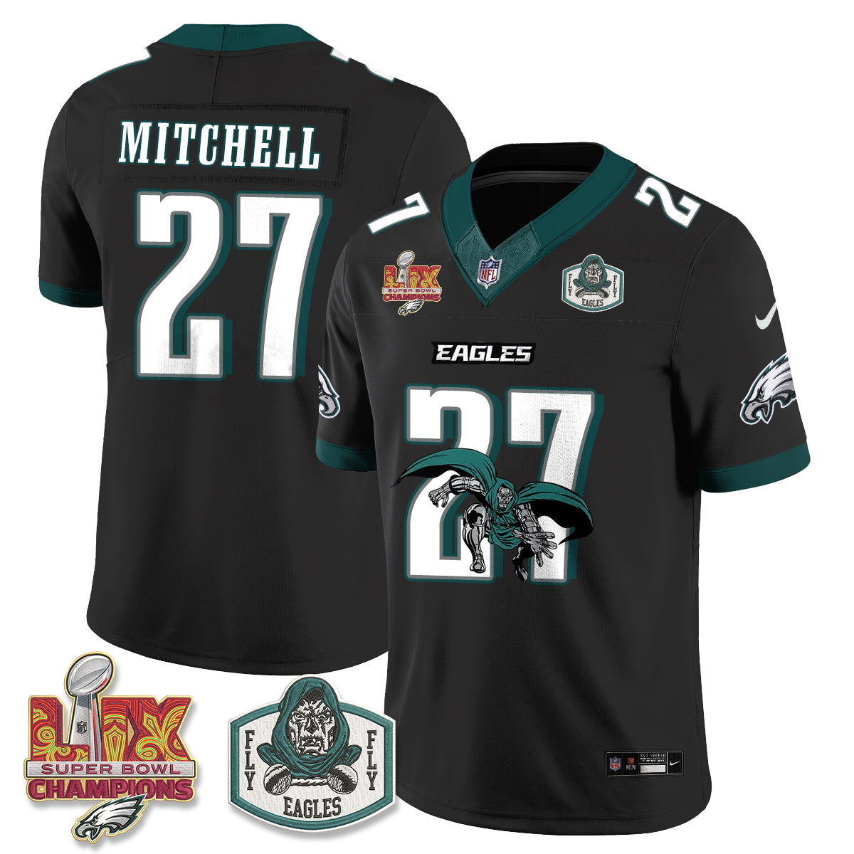 Philadelphia Eagles x Green Cape Villain Edition Vapor Jersey - Stitched