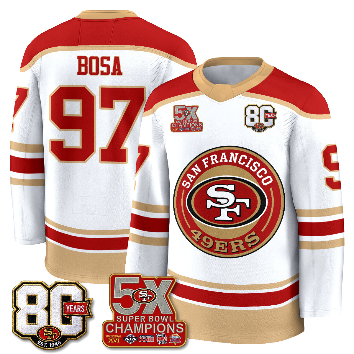 SF 4X Champs Hockey Jersey - Stitched