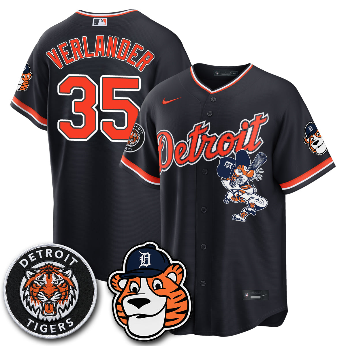 Detroit Tigers Paws Edition Vapor Limited Jersey - Stitched
