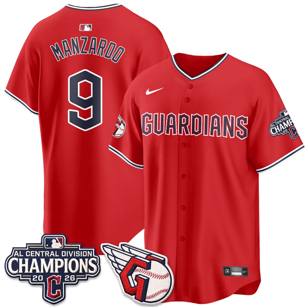 CLE 2026 AL Central Champs Vapor Jersey - Stitched
