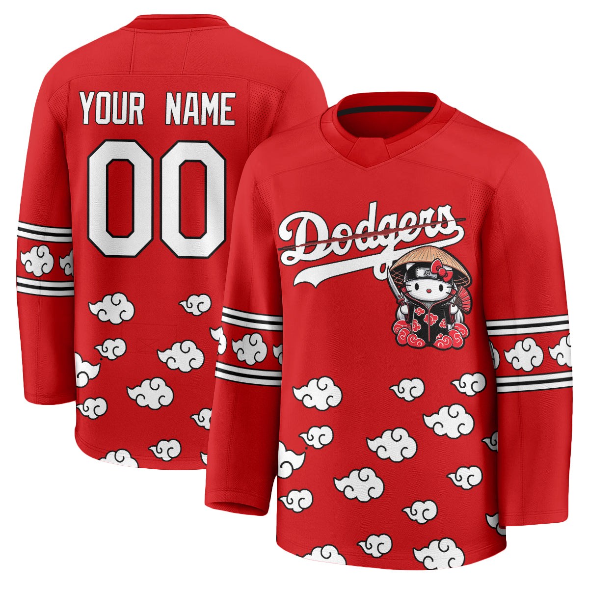 Los Angeles Dodgers Akatsuki Edition Vapor Custom Hockey Jersey - Stitched