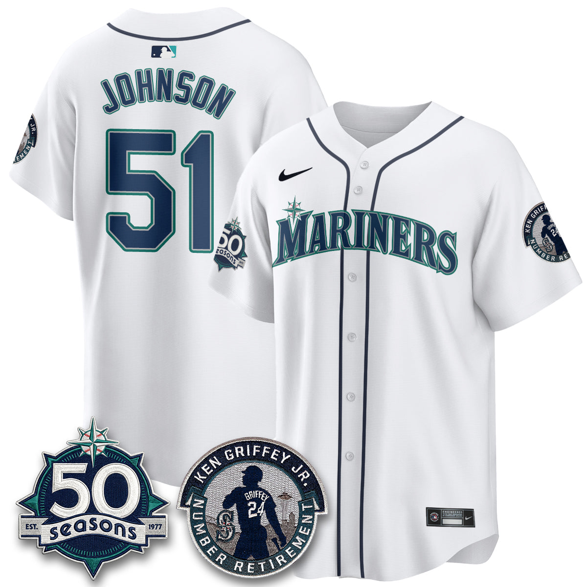 SEA Ken Griffey Jr. Patch Vapor Premier Limited Jersey - All Stitched