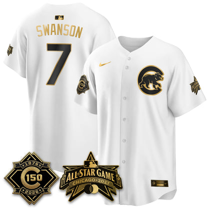 Chicago Cubs 2027 All Star Game Gold Edition Vapor Jersey - Stitched