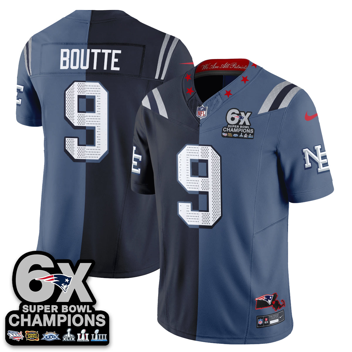 New England Patriots Rivalries Split Edition Vapor Jersey - Stitched