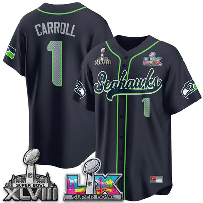 Seattle Seahawks S.Bowl Champs Baseball Vapor Jersey - Stitched