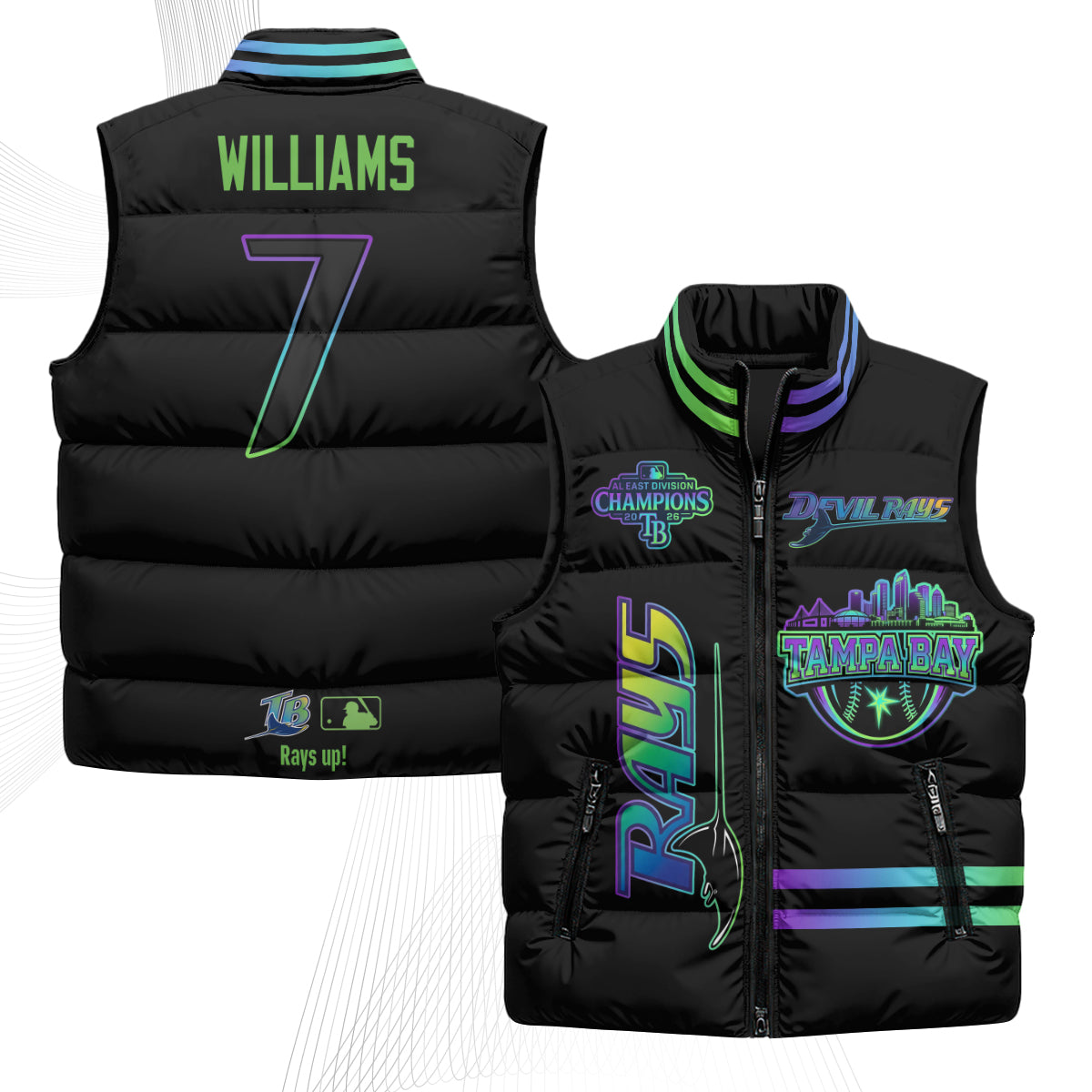 TB "Devil Rays" Puffer Vest - Printed