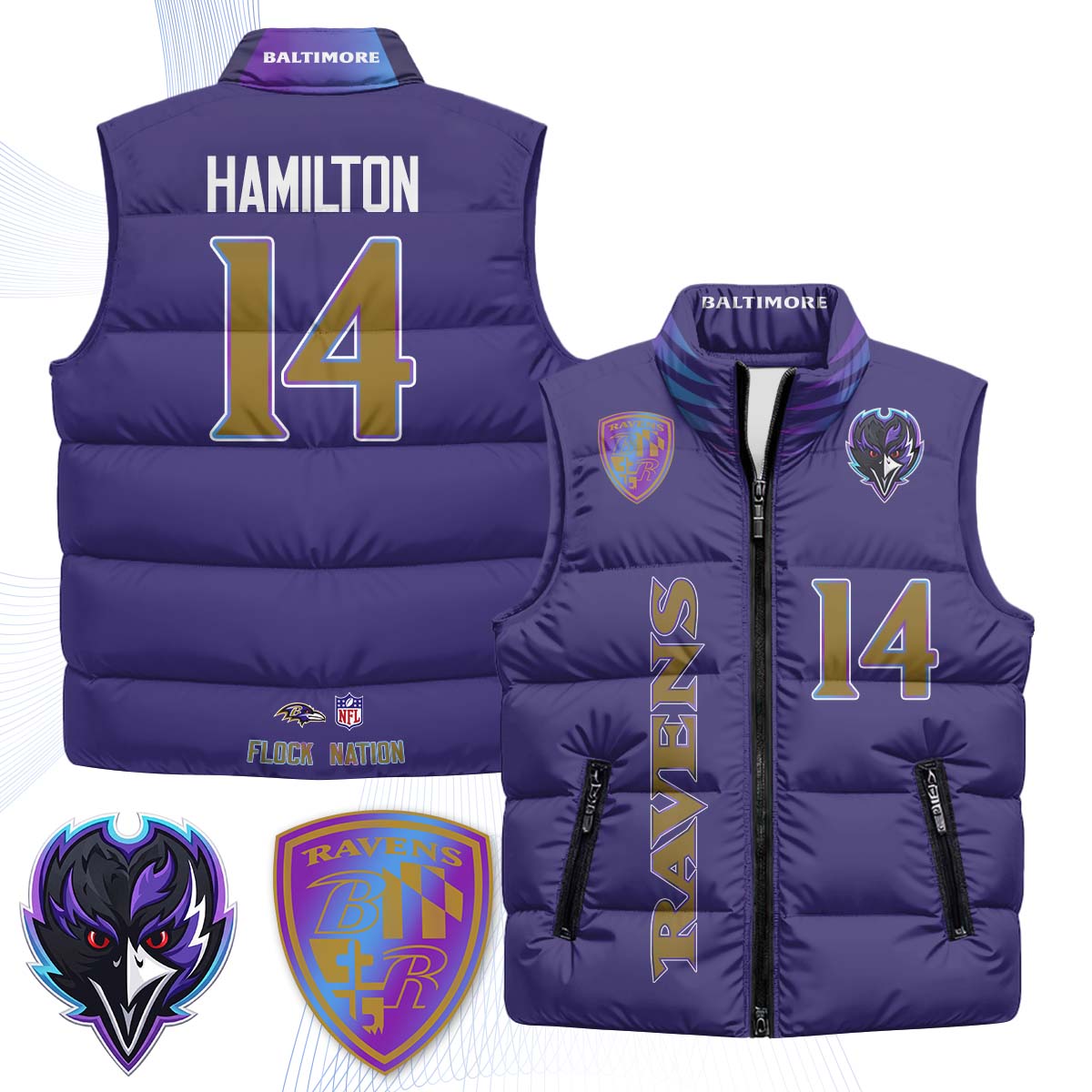 BAL "The Flock" Puffer Vest - Printed (2)