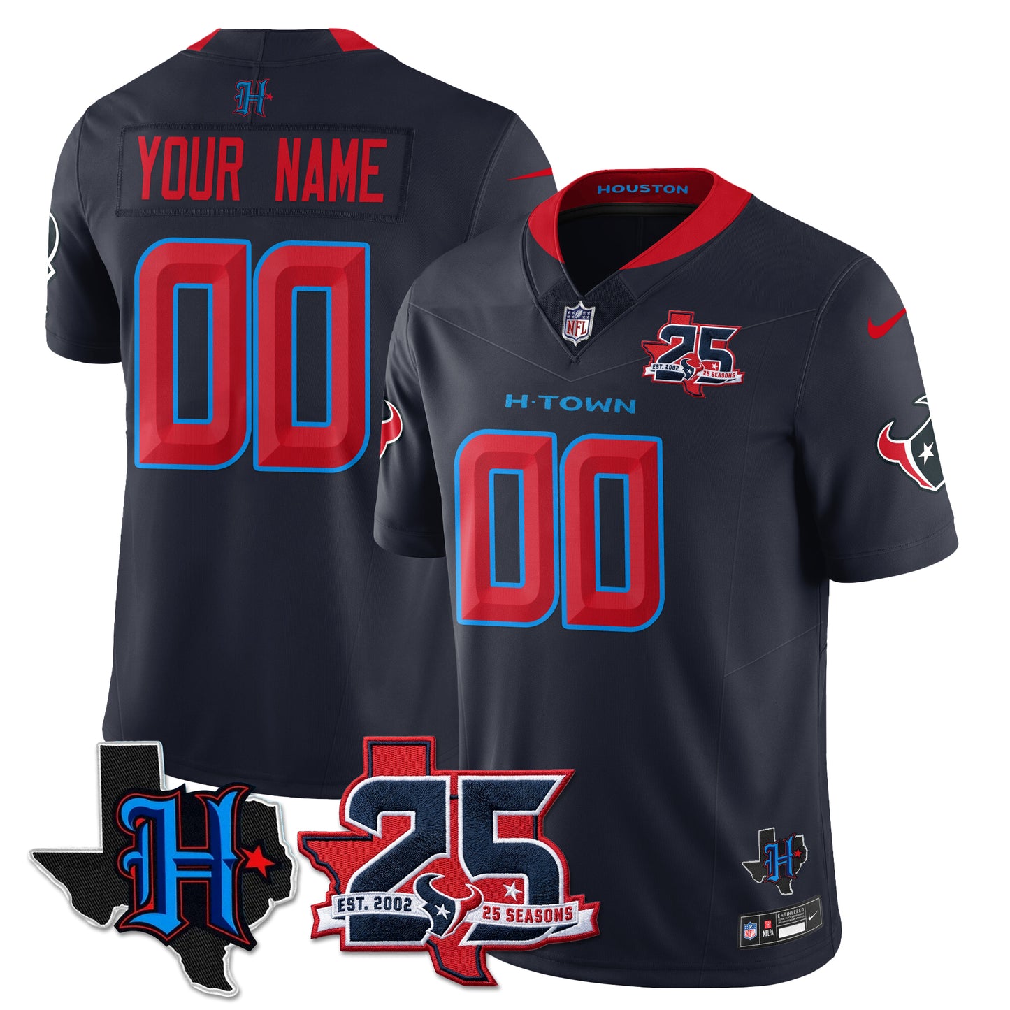 HOU 25th Seasons in 2026 Basic Vapor Custom Limited Jersey - All Stitched