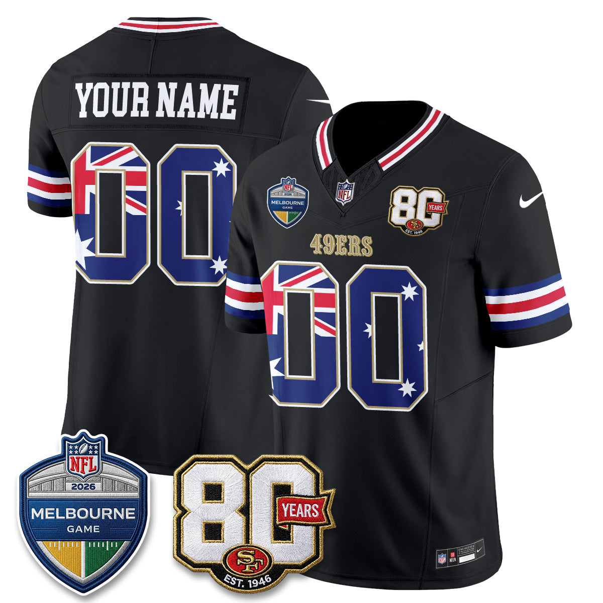 SF Melbourne Game 2026 Vapor Custom Jersey - Stitched